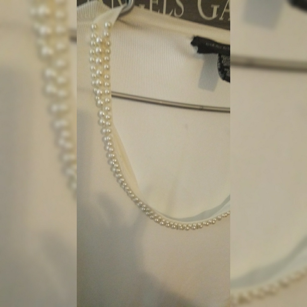 Cable & Gauge Pearl Beaded Sweater